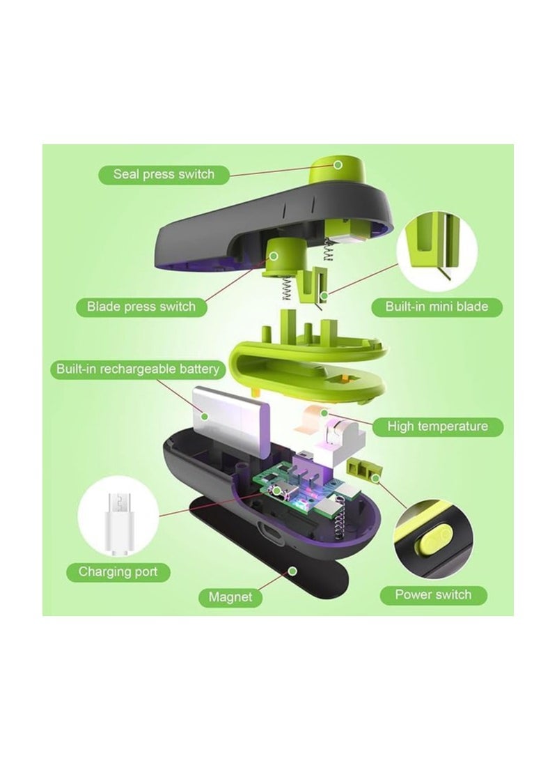 Durable Mini Bag Sealer, Rechargeable Type C, Handheld Heat Sealer, Plastic Bag Sealer for Fresh Food, Snacks, Fruits, Cookies (White) - Image 5