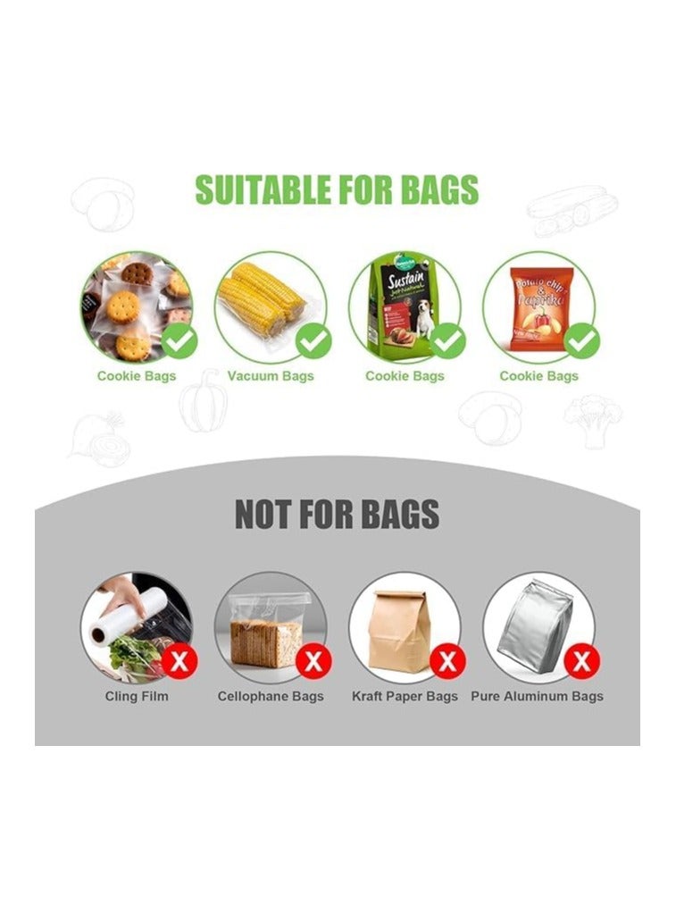 Durable Mini Bag Sealer, Rechargeable Type C, Handheld Heat Sealer, Plastic Bag Sealer for Fresh Food, Snacks, Fruits, Cookies (White) - Image 4