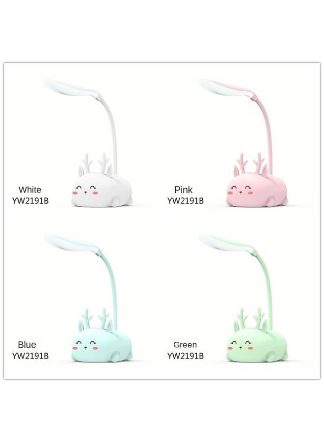 الأزرق جي دبليو الرسوم المتحركة الجديدة Little Bear تعلم مصابيح الطاولة في رياض الأطفال ، ضوء الليل الإبداعي للأطفال في غرفة النوم ، مصباح طاولة شحن USB بجانب السرير - Image 1