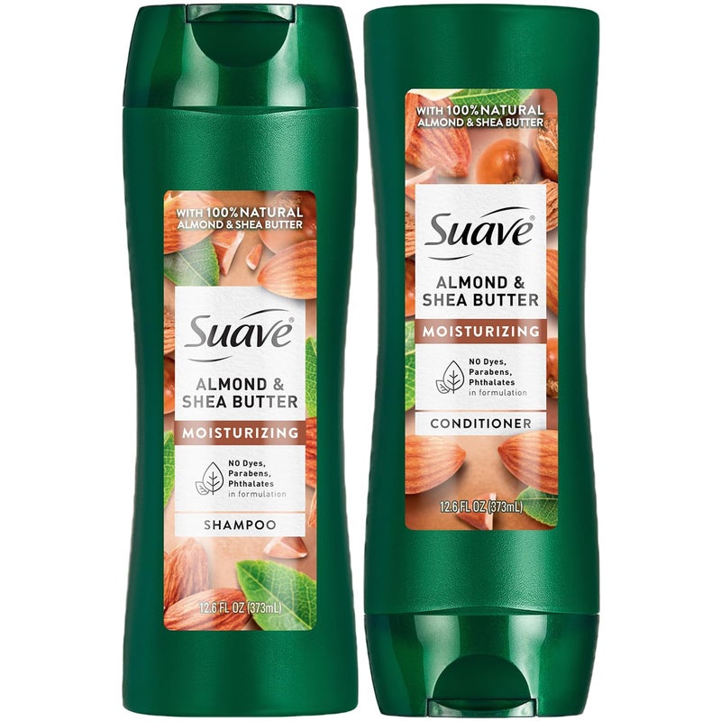 Suave Shampoo and Conditioner Set Almond  Shea Butter  Moisturizing Shampoo  Conditioner Dry Hair Treatment Scented 126 Oz Ea 2 Piece Set