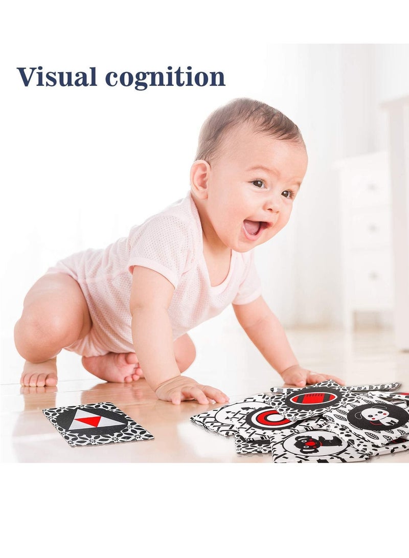 Y&D Black and White Soft Cloth Flash Cards for Babies, Nontoxic Fabric High Contrast Toys Visual Recognition with Storage Bag Early Educational Toy Washable Newborns Gift Baby 0+ Month(24 Pack) - Image 4