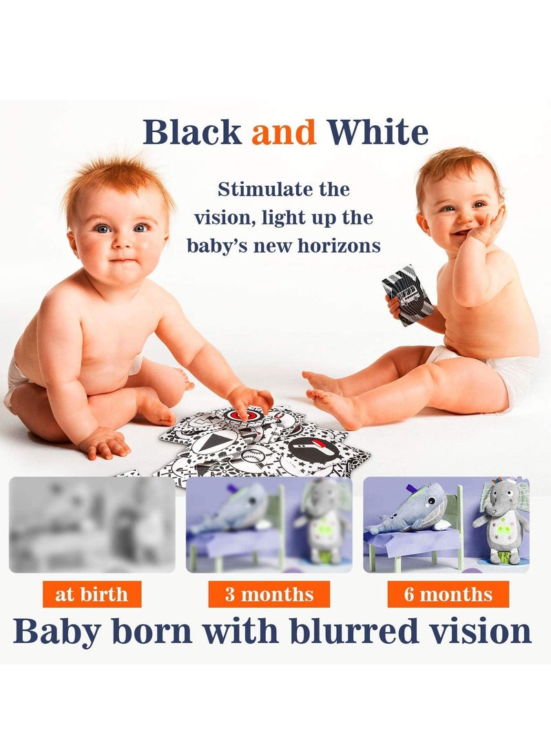 Y&D Black and White Soft Cloth Flash Cards for Babies, Nontoxic Fabric High Contrast Toys Visual Recognition with Storage Bag Early Educational Toy Washable Newborns Gift Baby 0+ Month(24 Pack) - Image 2