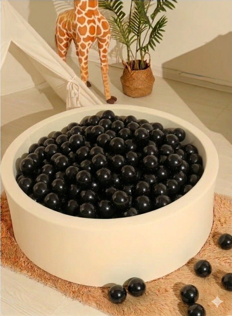 100-PieceVibrant Black Ocean Fun Balls Smooth Edges and Germ-Free Design Vibrant black PLAYPEN Ball Set - Image 2
