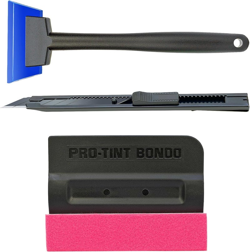 CARTINTS Window Film Application Kit Car Tinting Tools, Vehicles Wrap Kit with Magnetic Felt Squeegee, Mini Rubber Squeegee and 9mm Utility Knife, Ideal for PPF, Decals, Graphics, Vinyl - Image 1