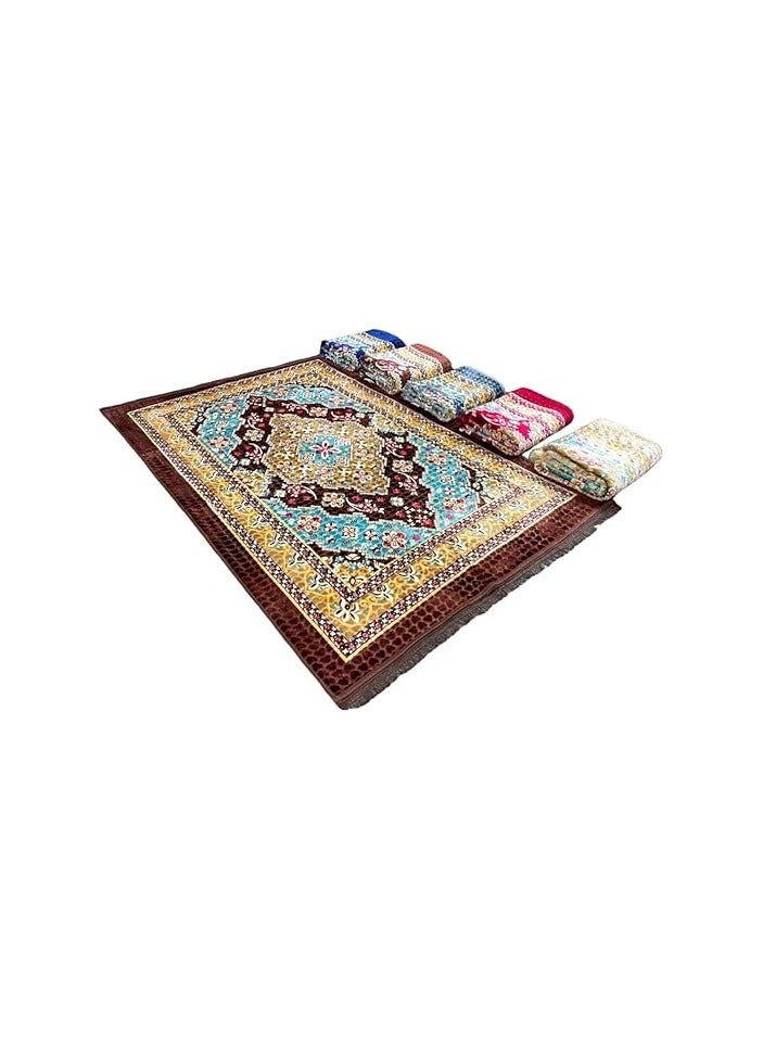 Majlis Mat - 2x3 Meter Carpet with Carry Bag, Soft Living Room Rug, Desert, Camping, and Picnic Rug, Multicolor - Image 1
