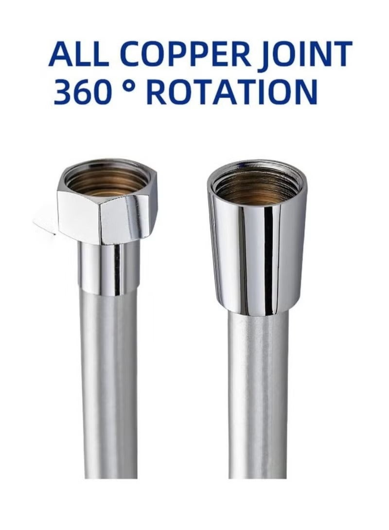 PVC Shower Hose Flexible Stainless Steel Handheld Shower Hose 59 Inches Replacement Hose for Handheld Shower Extra Long - Image 2