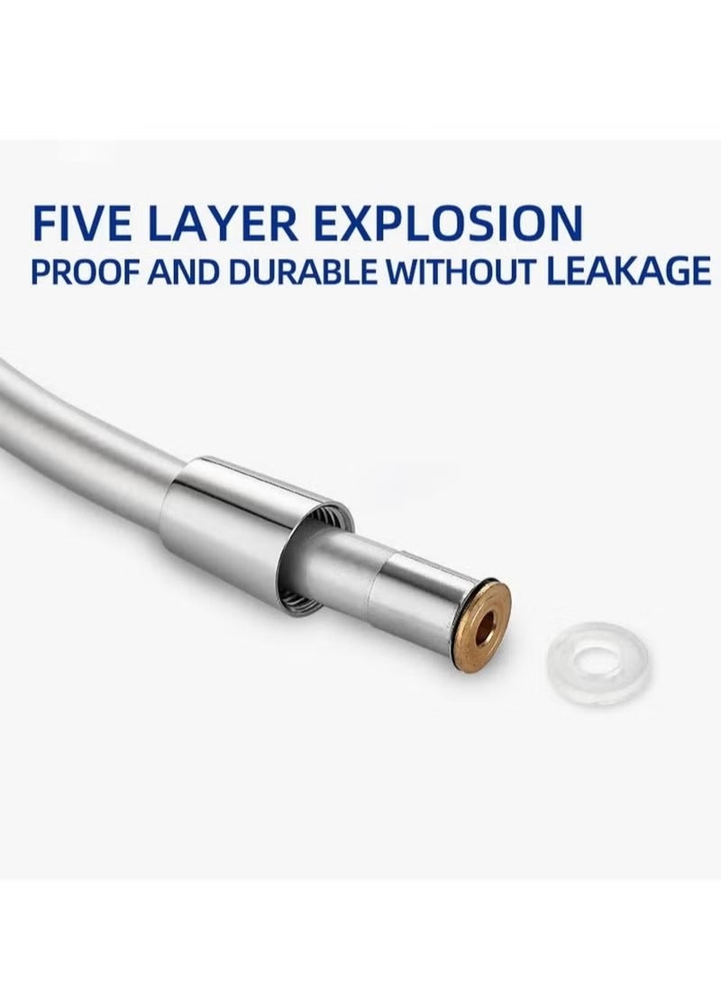 PVC Shower Hose Flexible Stainless Steel Handheld Shower Hose 59 Inches Replacement Hose for Handheld Shower Extra Long - Image 3