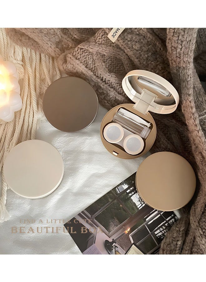 2PCS Contact Lens Case, Portable Contact Box with Mirror, Contact Lens Travel Case, Portable Contact Lens Container Soak Storage Kit for Travel Home
