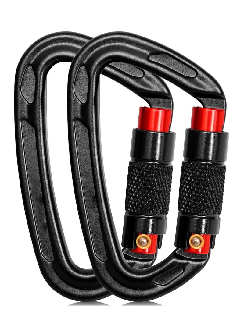 SYOSI Auto Locking Carabiner Clips - 24KN (5289lbs) Heavy Duty Carabiners, 2PCS Large Carabiner Clip for Keychains, Hammock, Camping, Gym, Hiking, Outdoor, Dog Leash  - Image 1