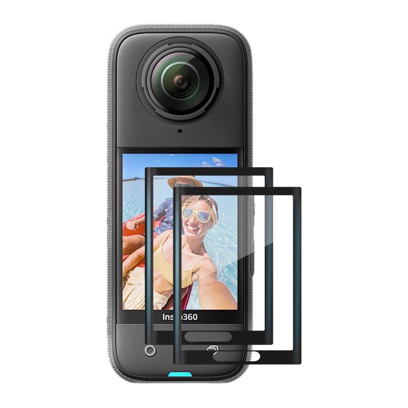 AMAZEAR Screen Protector for Insta360 X5 Accessories (2 Pack), Tempered Glass LCD Display Film Screen Protective Cover for Insta360 X4/Insta 360 X5, Ultra HD, 9H Hardness, Scratch Resistant - Image 1