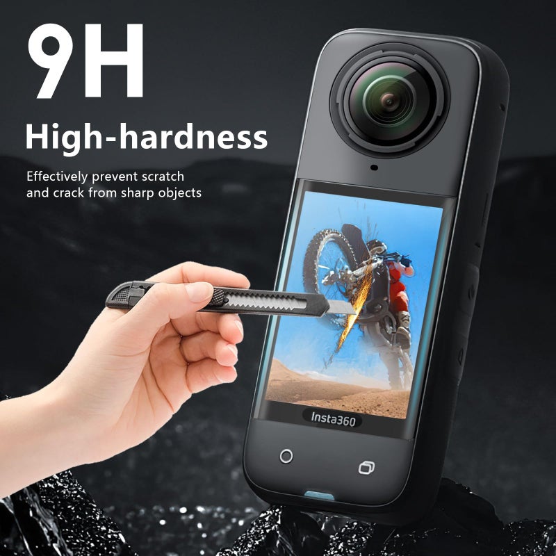 AMAZEAR Screen Protector for Insta360 X5 Accessories (2 Pack), Tempered Glass LCD Display Film Screen Protective Cover for Insta360 X4/Insta 360 X5, Ultra HD, 9H Hardness, Scratch Resistant - Image 4