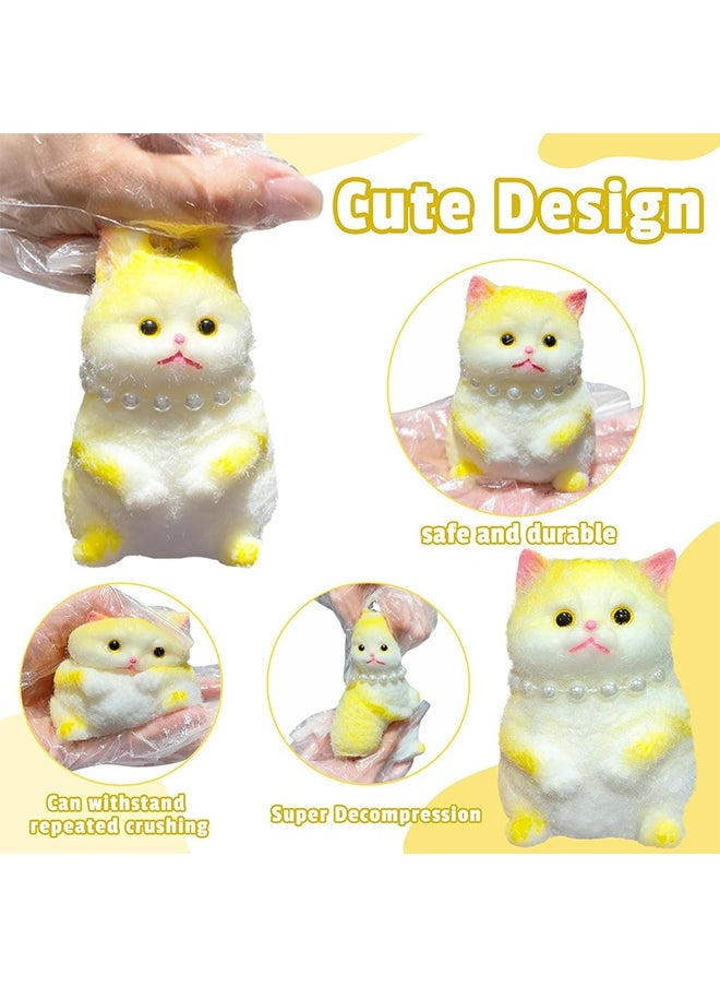 إم إكس إن 3D Cat Squishy Squeeze Toys, Super Soft Cat Squeeze Toy for Stress Relief Fidget, PVC Sensory Toys for Kids Adults Cat Lovers Birthdays Holidays.  - Image 3