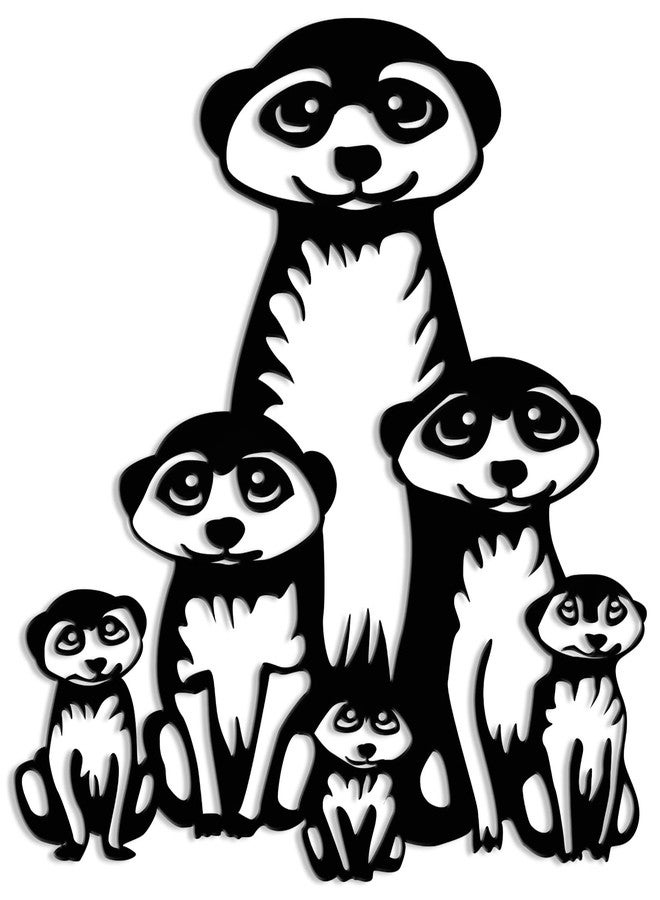 Maoerzai Geometric Meerkat Family Metal Wall Art Decor, Perfect for Living Room, Bedroom, Outdoor Garden (Black - 12 x 12 inch) - Image 5