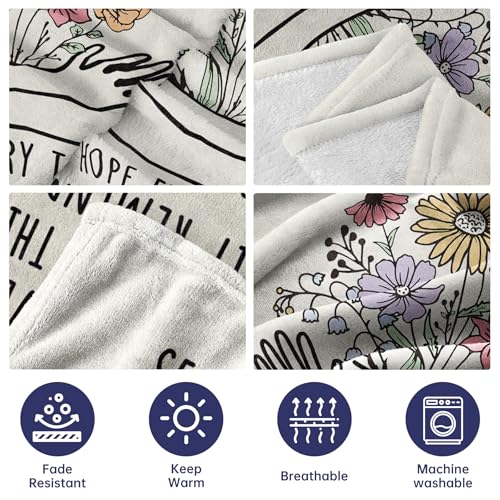 Afterprints Grandma Gifts Blanket, Birthday Gifts for Grandma from Grandkids, Best Grandmother Presents, Hug Floral Throw Blankets 50'' x 60'' - Image 4