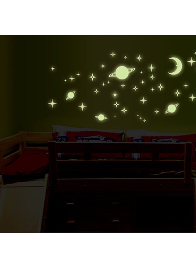 Voberry Diy Small Universe Luminous Living Room Bedroom Decoration Wall Stickers E Yellow 21X29.7cm - Image 4