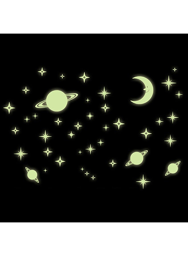 Voberry Diy Small Universe Luminous Living Room Bedroom Decoration Wall Stickers E Yellow 21X29.7cm - Image 3