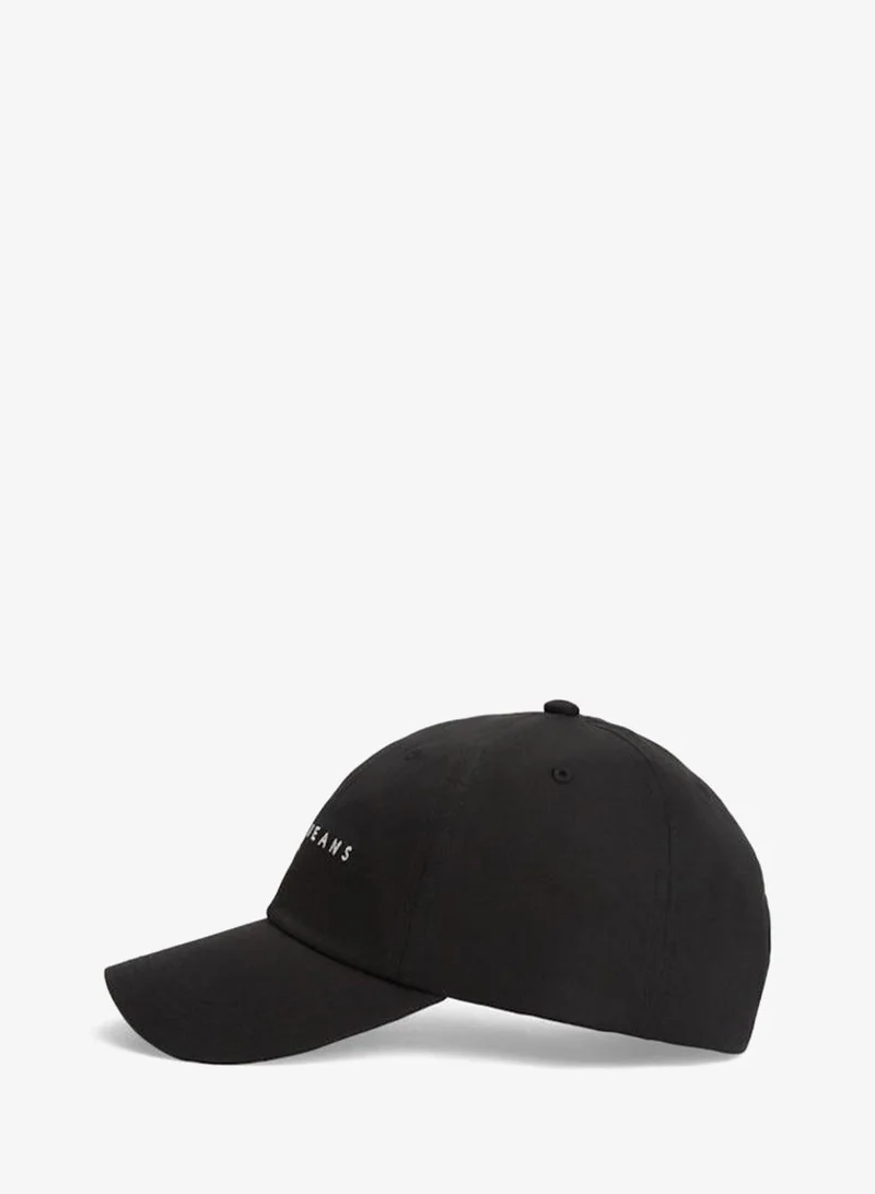 Tommy Jeans Black Linear Logo Embroidery Baseball Cap  | Best Price UAE