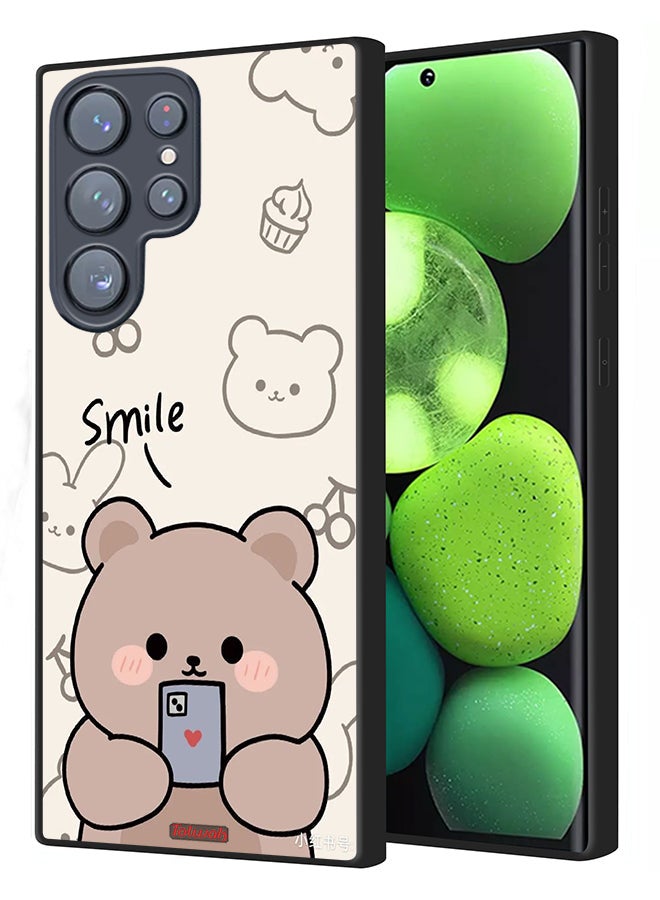 Tolwak Samsung Galaxy S22 Ultra 5G Protective Case Cover Smile Bear Art - Image 1