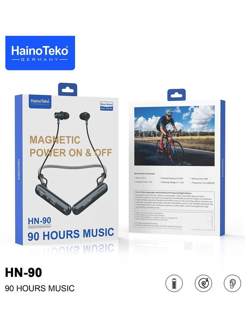 Haino Teko - HainoTeko HN-90 Bluetooth Neckband Wireless Earphones 90 Hours of Music With Super Clear Microphone - Image 1