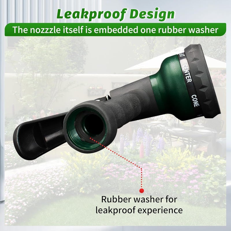 AUTOMAN Garden Hose Nozzle, Water Sprayer Nozzle with 7 Adjustable Watering Patterns,Slip Resistant Nozzle for Plants,Lawn,Washing Cars,Window Cleaning,Showering Pets & Outdoor Fun. - Image 5