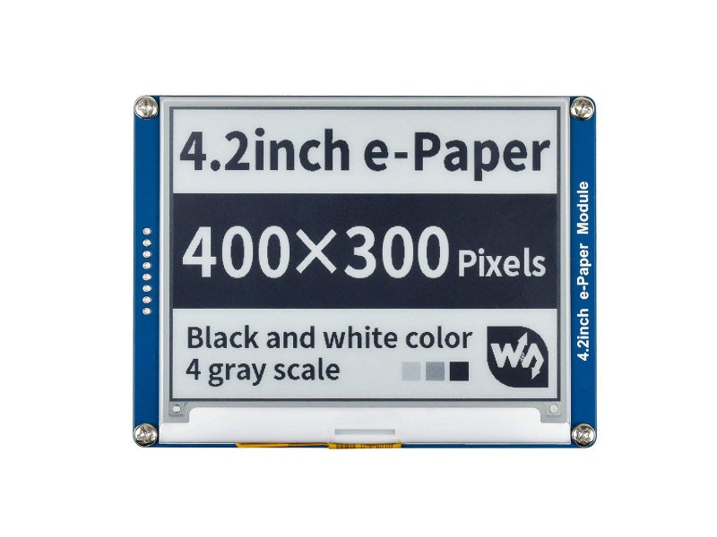 Waveshare وحدة عرض E-Ink بحجم 4.2 بوصة من Waveshare متوافقة مع Raspberry Pi 5/4B/3B/Zero/Zero W/Zero 2W/Pico/Pico W/Pico WH، دقة 400x300، واجهة SPI - Image 1