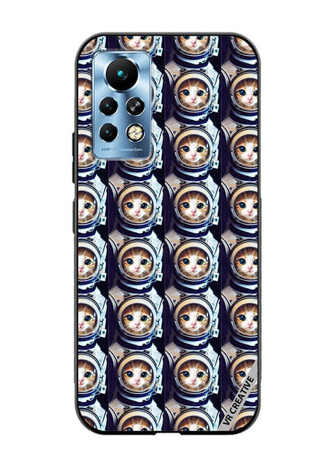 Protective Case Cover For Infinix Note 11 Pro Cat Face Inside Astronauts Helmet Pattern Design Multicolour