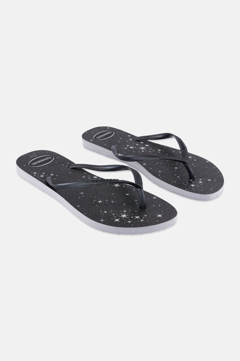 havaianas Women Style 2 Slip On Slim Gloss Slippers, Black  - Image 1
