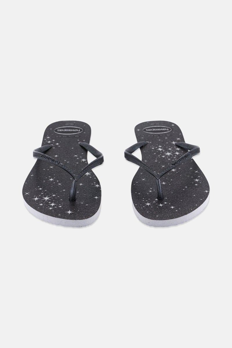havaianas Women Style 2 Slip On Slim Gloss Slippers, Black  - Image 3