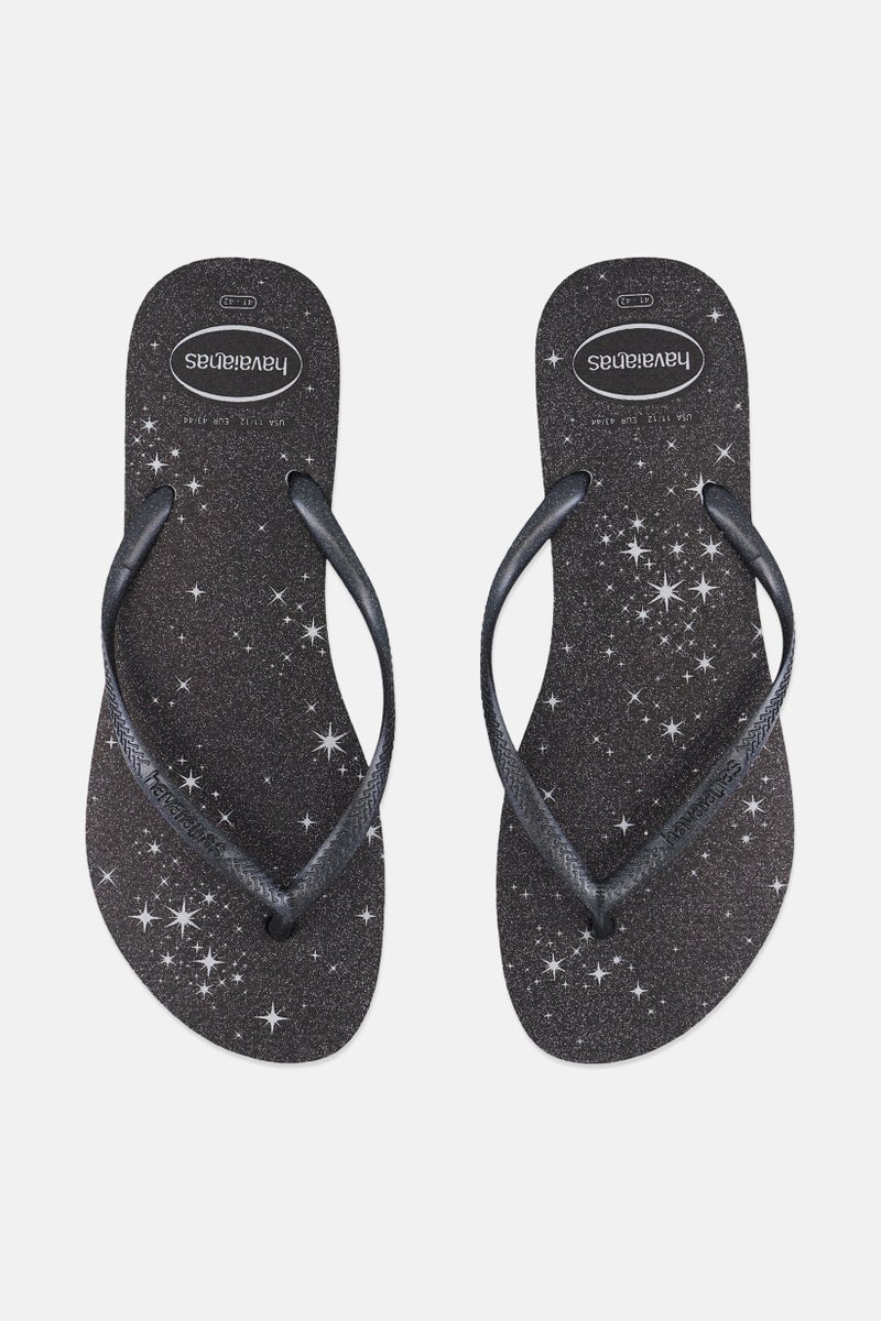 havaianas Women Style 2 Slip On Slim Gloss Slippers, Black  - Image 4