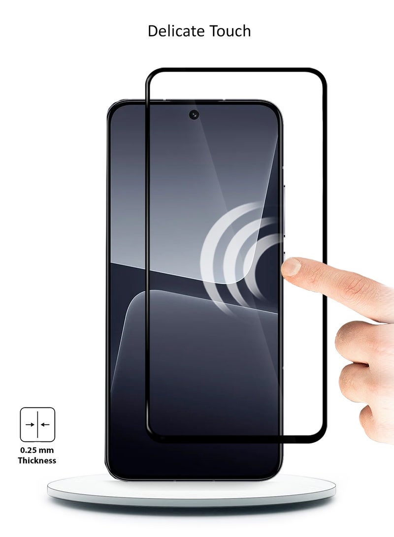 Wtech Xiaomi 13T 5G 2023 / Xiaomi 13T Pro 5G 2023 Premium E2E Full Glue Full Cover Tempered Glass Screen Protector (MSGECN) - Clear/Black - Image 4