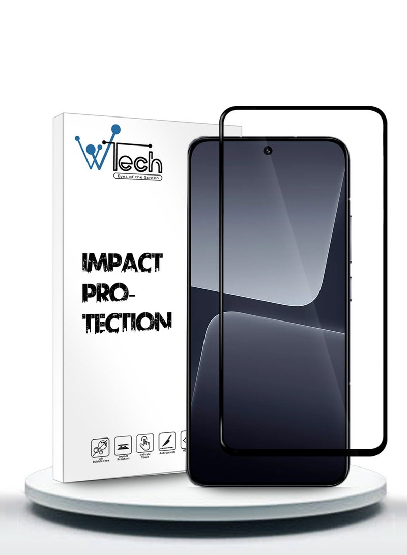 Wtech Xiaomi 13T 5G 2023 / Xiaomi 13T Pro 5G 2023 Premium E2E Full Glue Full Cover Tempered Glass Screen Protector (MSGECN) - Clear/Black - Image 1