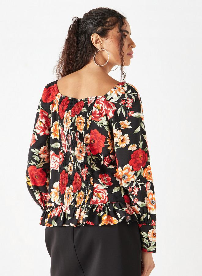 Lee Cooper All-Over Floral Print Sweatheart Neck Top - Image 3