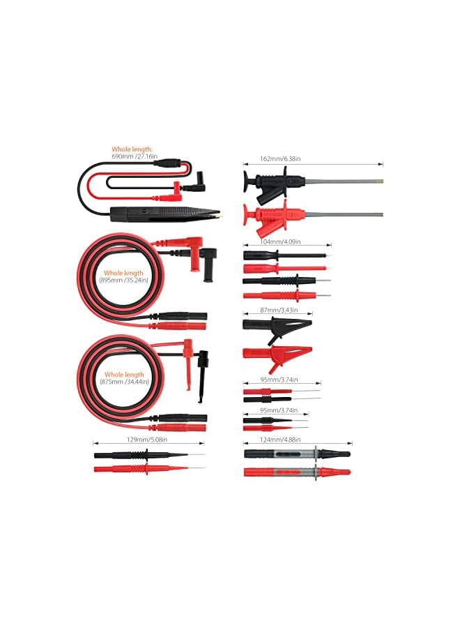 PROMASS promass 21pcs Electronic Test Lead Kits Multimeter Lead with Alligator Clips Replaceable Probes Tips Accessories Kit for DMM Digital Multi Meter & Clamp Meters  - Image 3