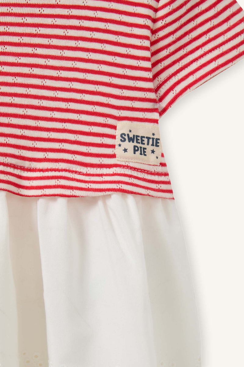 DeFacto Red BabyGirl Baby Girl Striped Dress Casual - Image 2