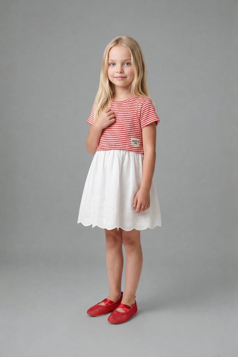 DeFacto Red BabyGirl Baby Girl Striped Dress Casual - Image 1