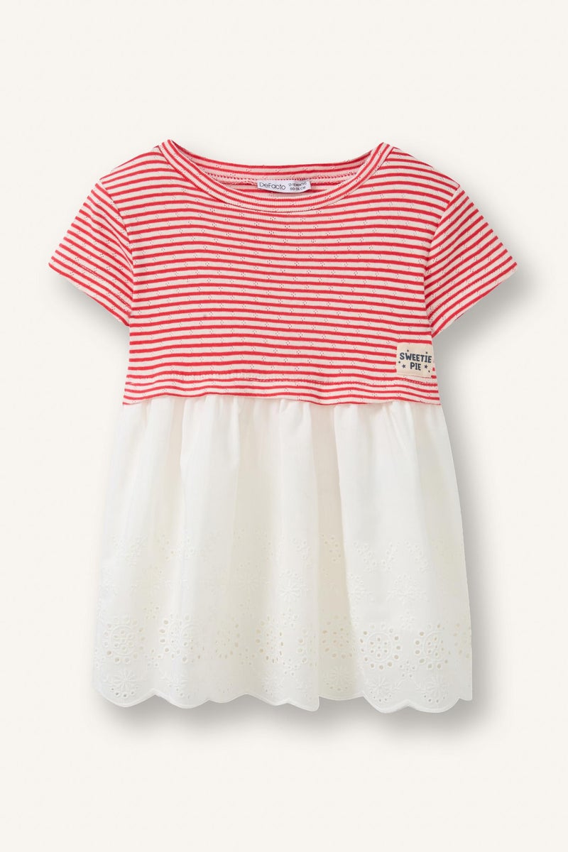 DeFacto Red BabyGirl Baby Girl Striped Dress Casual - Image 5