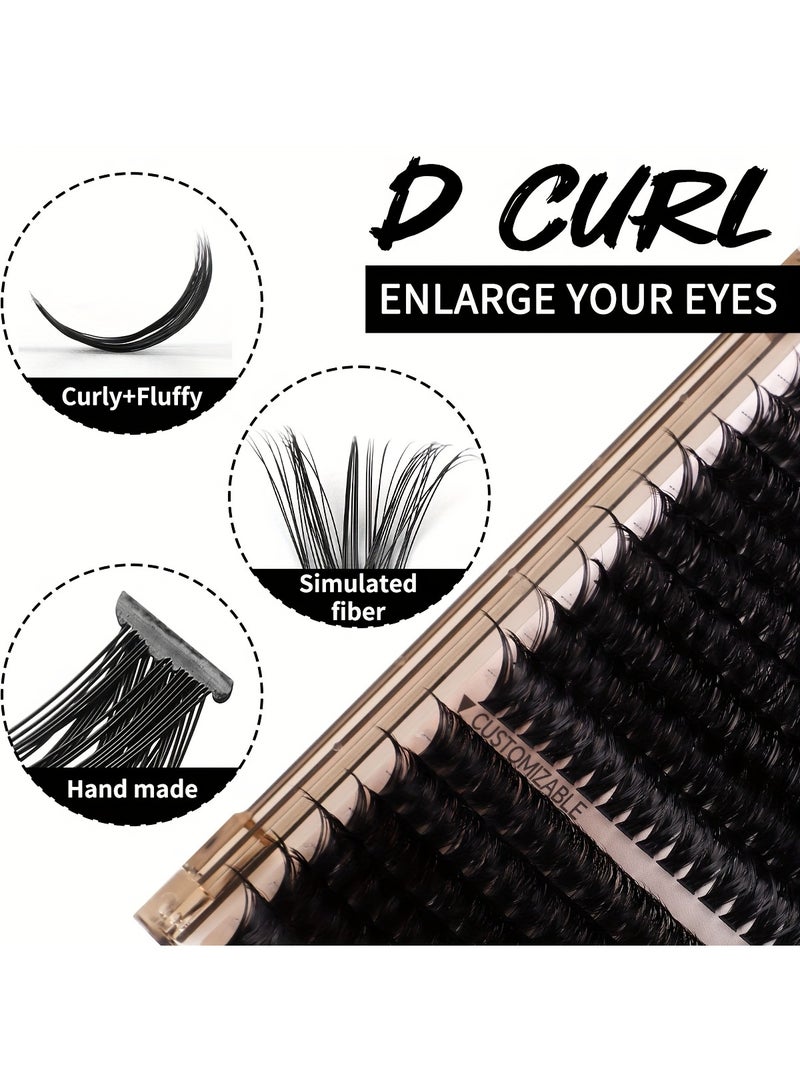 CMAYOME 258-Cluster DIY Lash Extensions, 10-18mm Mixed Length D Curl Lash Clusters, 80D+100D Wispy Individual False Eyelashes for Beginners & Home Use - Image 3