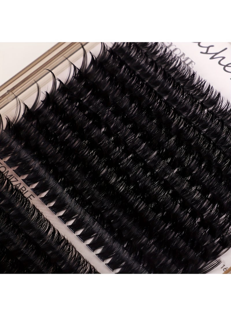 CMAYOME 258-Cluster DIY Lash Extensions, 10-18mm Mixed Length D Curl Lash Clusters, 80D+100D Wispy Individual False Eyelashes for Beginners & Home Use - Image 5
