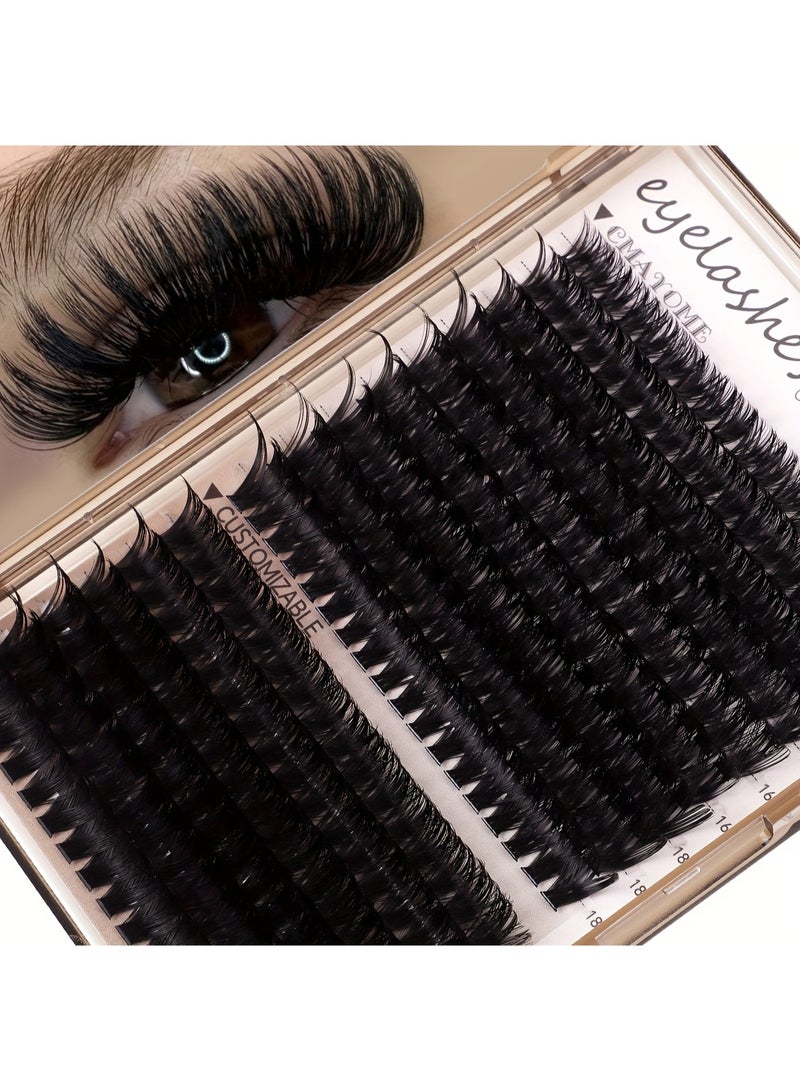 CMAYOME 258-Cluster DIY Lash Extensions, 10-18mm Mixed Length D Curl Lash Clusters, 80D+100D Wispy Individual False Eyelashes for Beginners & Home Use - Image 4