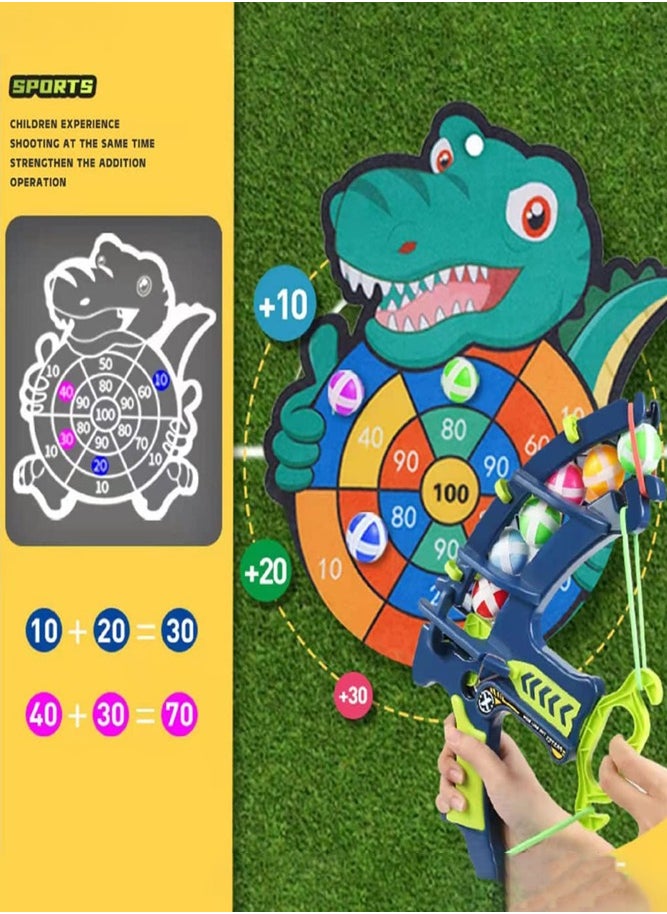 BELLSBERRY - Dinosaur Bow and Arrow Set with 24 Sticky Balls Target Shooting Game for Kids - Image 1