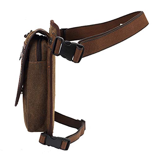 Hebetag Canvas Motorcycle Drop Leg Bag for Men Women Travel Outdoor Tactical Hiking Climbing Cycling Thigh Waist Pack Fanny Pouch - Image 4