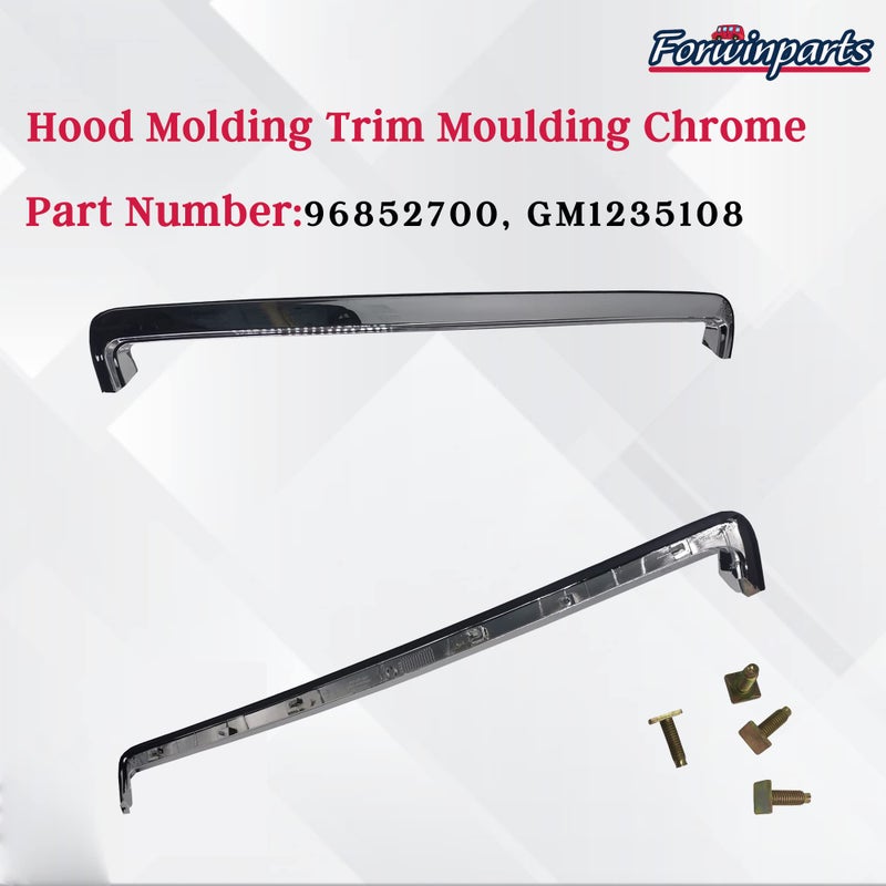 Forwinparts Hood Molding Trim Moulding Chrome for 2007-2011 Chevrolet Chevy Aveo LS LT 1.6L L4 96852700 GM1235108 - Image 2