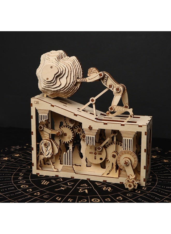 general Sisyphus wooden puzzle toy children's handmade diy wooden puzzle toy desktop decoration - Image 3