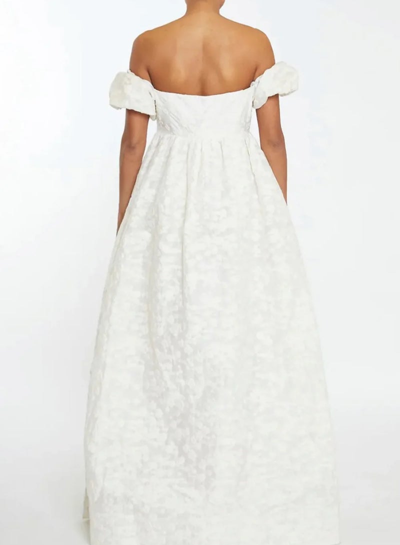 True Decadence Off-Shoulder Jacquard Dress - Image 2