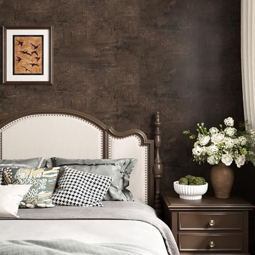 VaryStyle Dark Brown Concrete Wallpaper Peel and Stick Vintage Cement Wallpaper for Bathroom Kitchen Countertop Contact Paper for Walls Cabinet Removable Self Adhesive Waterproof Vinyl Wrap 15.7"x118" - Image 4