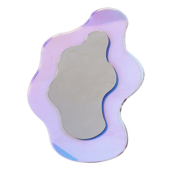 WAVY MIRROR WAVY ACRYLIC MIRROR RAINBOW IRREGULAR AESTHETIC VANITY MIRROR FRAMELESS RETRO MIRROR FOR LIVING ROOM BEDROOM AND MINIMAL SPACES HOME DECOR 827X1181