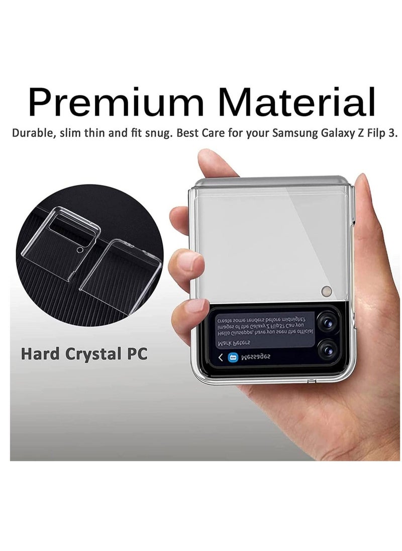 Raxoom Samsung Galaxy Z Flip 3 5G PC Anti-Scratch Shookproof Protection Cover for Samsung Galaxy Z Flip 3 5G, Transparent - Image 4