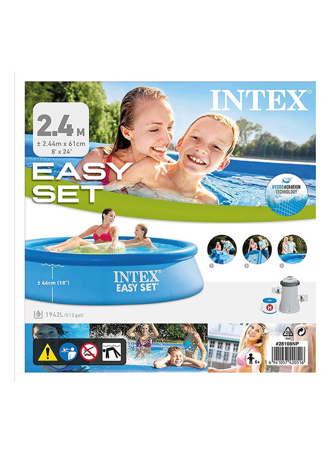 INTEX Easy Pool Set 244x61cm Ages 3+Self-Assembly Multicolour 244x61cm - Image 2