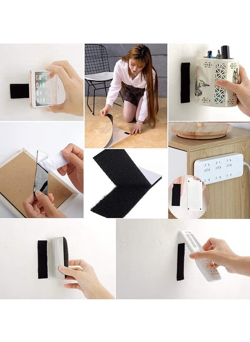 20 Pcs Hook and Loop Tape Strips, with Adhesive Sticky Back Fastener, Heavy Duty Double Side Mounting Tape Industrial Strength Interlocking Tape for Home School Office, 1.2x4 inch