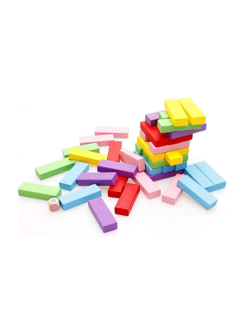 DeloPik Colorful Wooden Tumbling Tower Blocks Family Game And Children Educational Toy(48, colorful) - Image 4